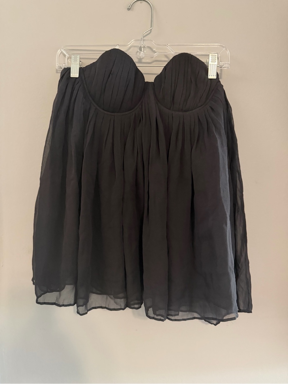 Alice + Olivia Black Silk Chiffon Bustier Corset Top XS MSRP $396
